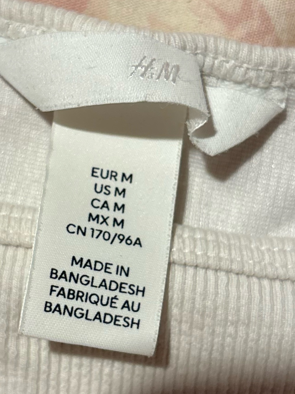 H&M White Ribbed Crop Tank Top - Picture 2 of 3